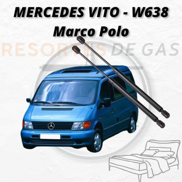 Pistones de gas para camas camper de Furgoneta Mercedes Vito W638 Marco Polo