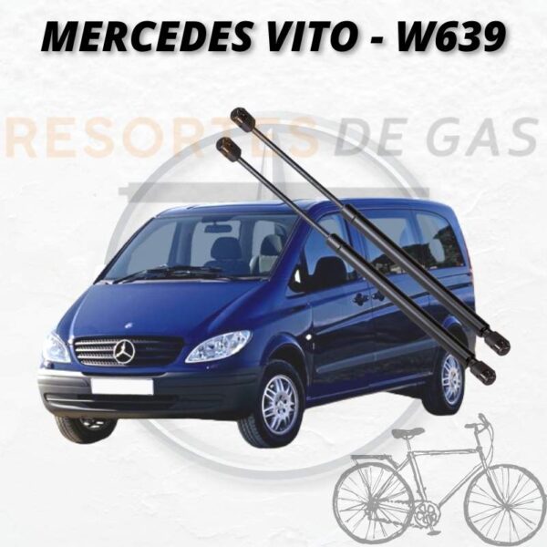 Pistones de gas para portabicicletas de Furgoneta Mercedes Vito W639