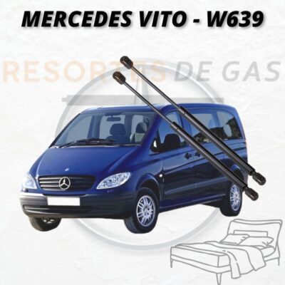 Pistones a gas para camas camper de furgoneta Mercedes Vito W639